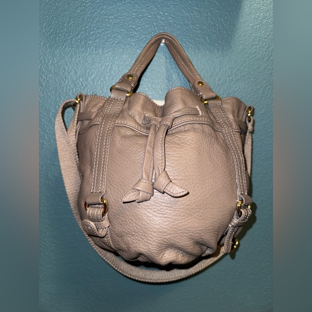 The Sak Pebbled Leather Shoulder/Crossbody Satchel – Taupe Gray